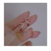 Small Sweet Love Earrings Gentle Zircon Earrings Red Super Flash Earrings New Year Autumn and Winter Earrings