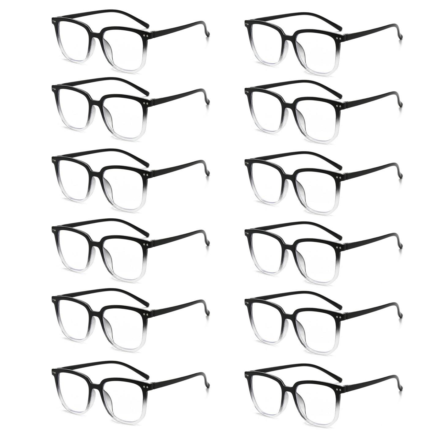 

12 шт. Очки от излучения Прозрачные квадратные Мужские и женские Очки от синего света