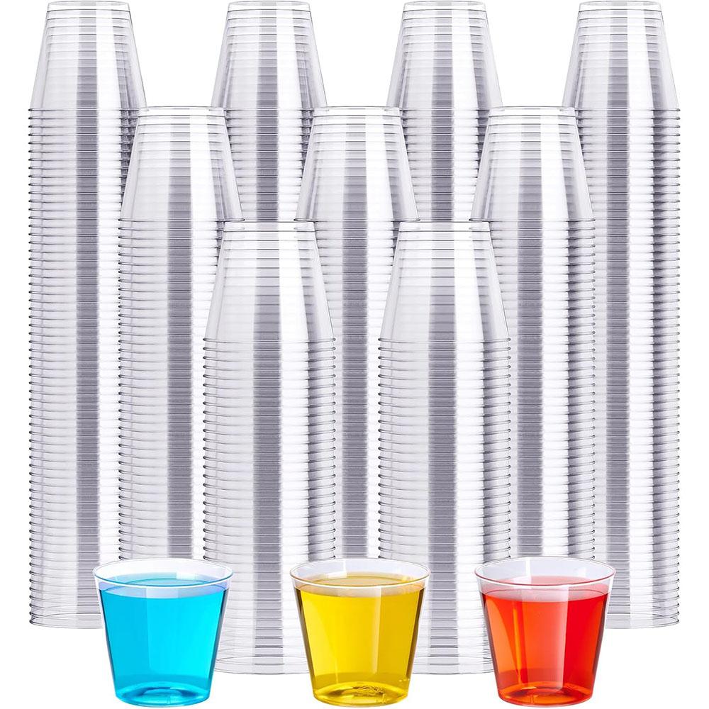 1OZ Plastic Shot Glasses, Disposable Cups, Tasting Cups Party Cups Perfect for Whiskey, Wine Tasting, Food Samples, and Parties 50PCS