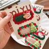 Knitted Christmas Bangs Side Clip Sweet Lovely Children Hair Clip Cute Cartoon Girls Holiday Side BB Clip Girls Heart Hairpin
