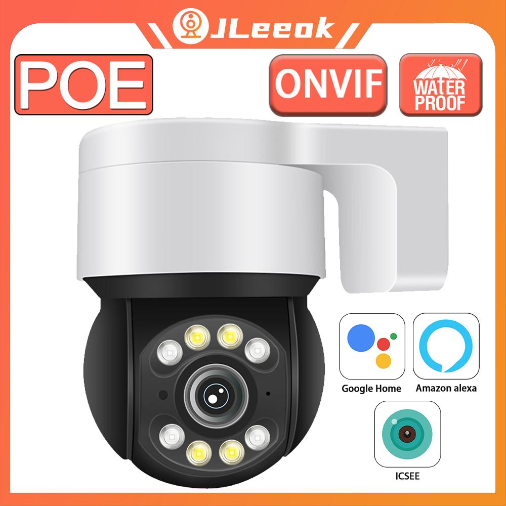 

Jleeok ICSEE Outdoor 4MP POE WIFI Wireless IP Camera Surveillence PTZ 5X Zoom Waterproof CCTV ONVIF NVR Home Securtiy IR Cam