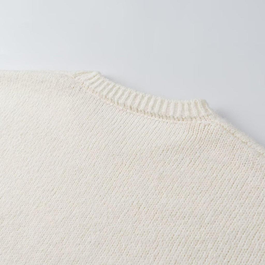Women's Autumn 2026 Stylish Loose Jacquard Knit Pullover Sweater