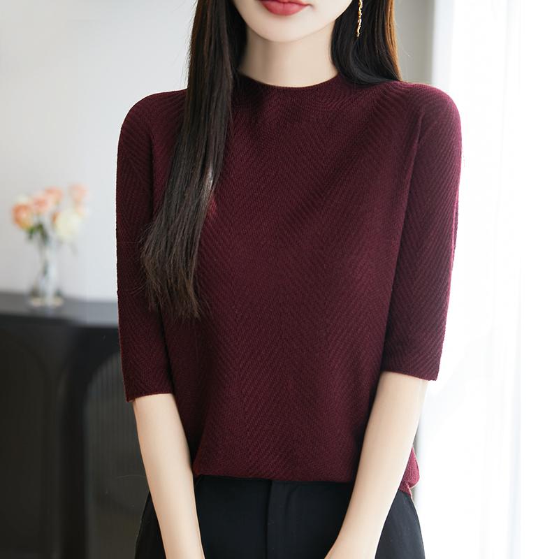 All-Season Women's 50% Wool 50% Silk Sweater | Lightweight Warm Blend Pullover | Luxury Cashmere Silk Knitwear