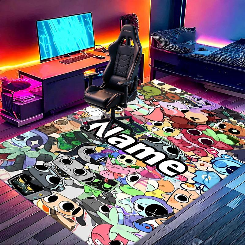 Custom Name Personalized Dandy's World Print Carpet, Versatile Home Decor Rug, for Playroom, Apartment, Balcony, Entryway, Hallway Gift