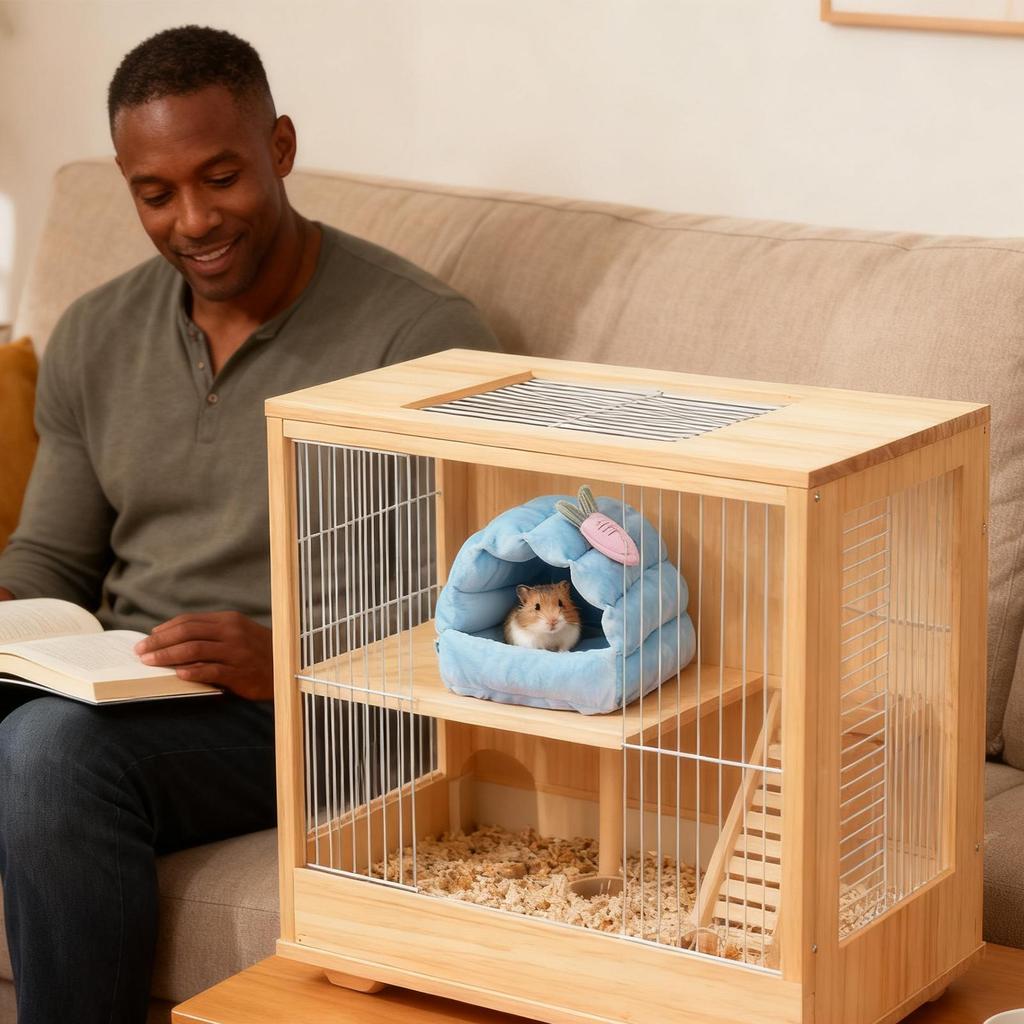 Gerbil House Warm Nest Chew-proof Enrichment Small Hamster House For Bunny Pet Ferret Animal Chinchilla Squirrel Birds Winter