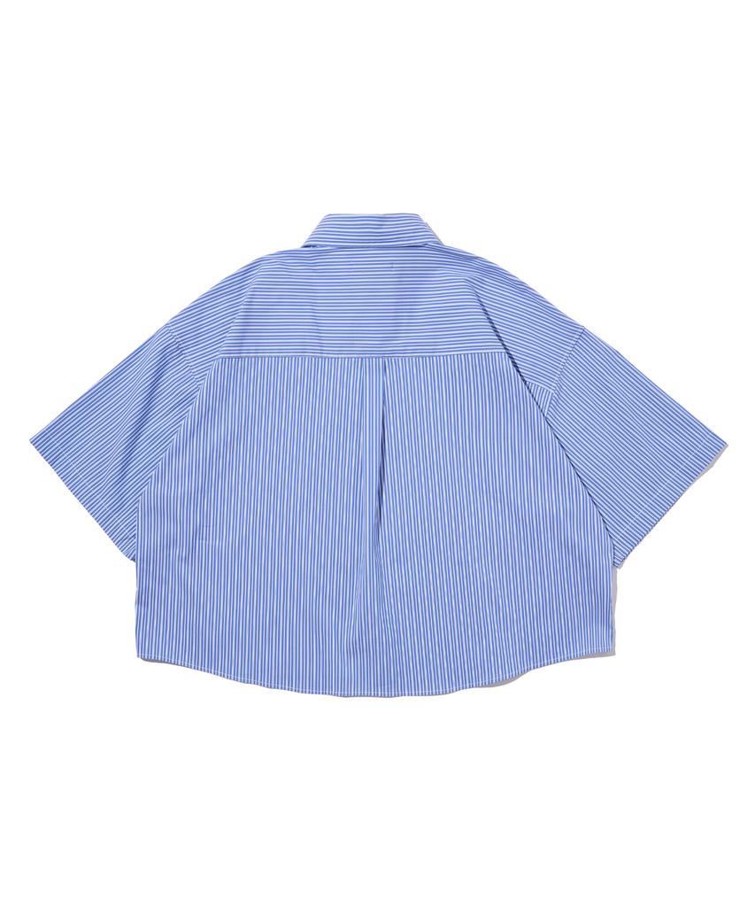 OTHERFITS Striped Marine Crop Shirt (Navy)