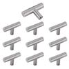 Furniture Knob Pack of 10 In Bright Stainless Steel 8 X 2 Cm — Handle for Cabinet, Rustproof