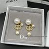 Women's Sweet Pearl Tassel Earrings with Inlaid Diamonds