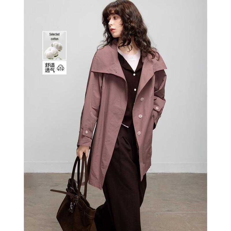 Women s Elegant Lapel Mid-Length Trench Coat M