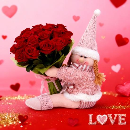 Rosa Schneemann Raffhalter Plüsch Schneemann Vorhangschnalle Cartoon Raffhalter für Feiertags-Heimfenster Weihnachtsbaumspitze Dekoration