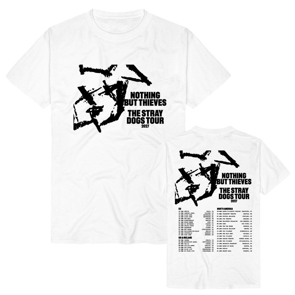 A STRAY DOGS Tour 2027 Póló Rock Zenekar Nothing But Thieves Pólók Nyári Rövid Ujjú Pamut Női Pólók Grafikus Merch Póló