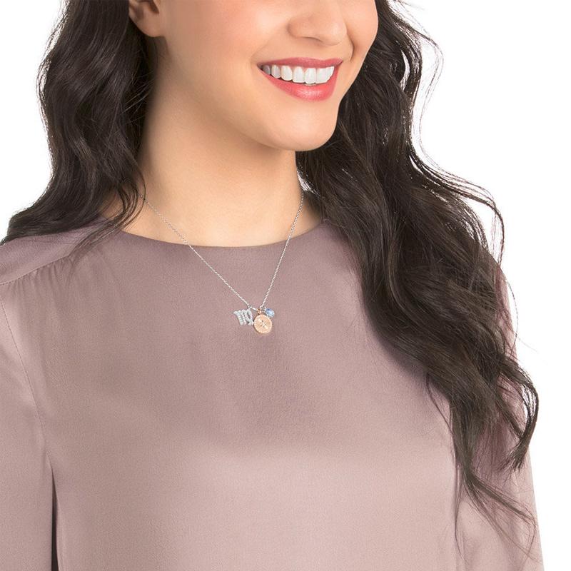 Swarovski Zodiac Verchromte Halsketten Damen Rosa