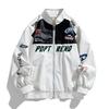 New American PU Motorcycle Printed Leather Jacket Men's Spring and Autumn Pilot Men's Jacket Letters
