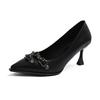 Rivets Metal Buckle High Heels Summer New Pointed Head Shallow Mouth Set Foot Anti-slip Wear-resistant Single Shoes