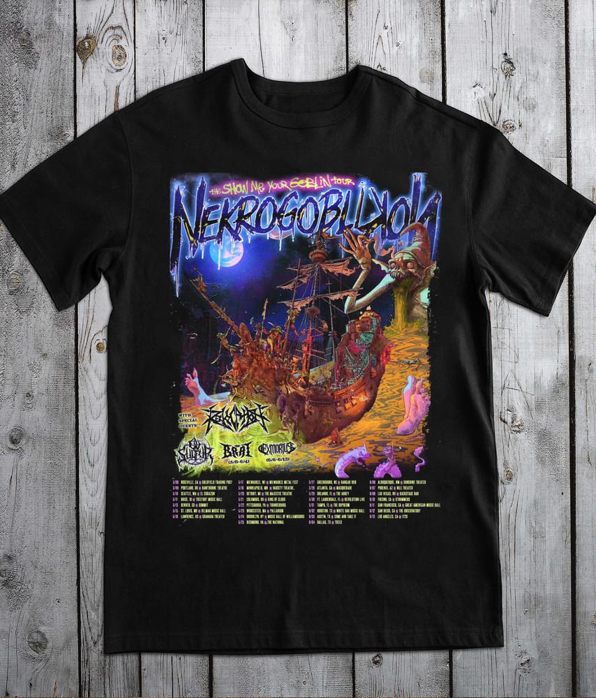 New Popular Nekrogoblikon Tour 2025 Black T-Shirt Cotton Full Size S-5XL MD379 Unisex T-Shirt XL