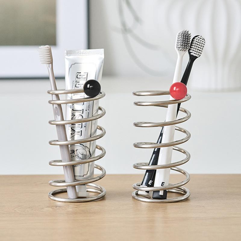 Creative Toothbrush Holder, Toothpaste Comb, Stainless Steel Storage Rack, Makeup Brush Storage Rack, Pen Holder Storage