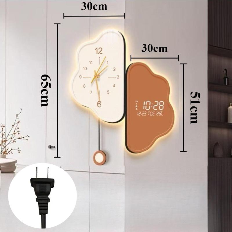 Modern Wall Clock Large Living Room Digital Clock Led Mechanic Electronic Clocks Luxury Silent Wall Clocks Home Decoration 30x65-30x51cm