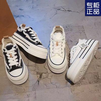 Popular Canvas Shoes Autumn Women's 2025 New Little White Shoes Muffin Board Shoes Thin Breathable Foreign Casual Women's Shoes