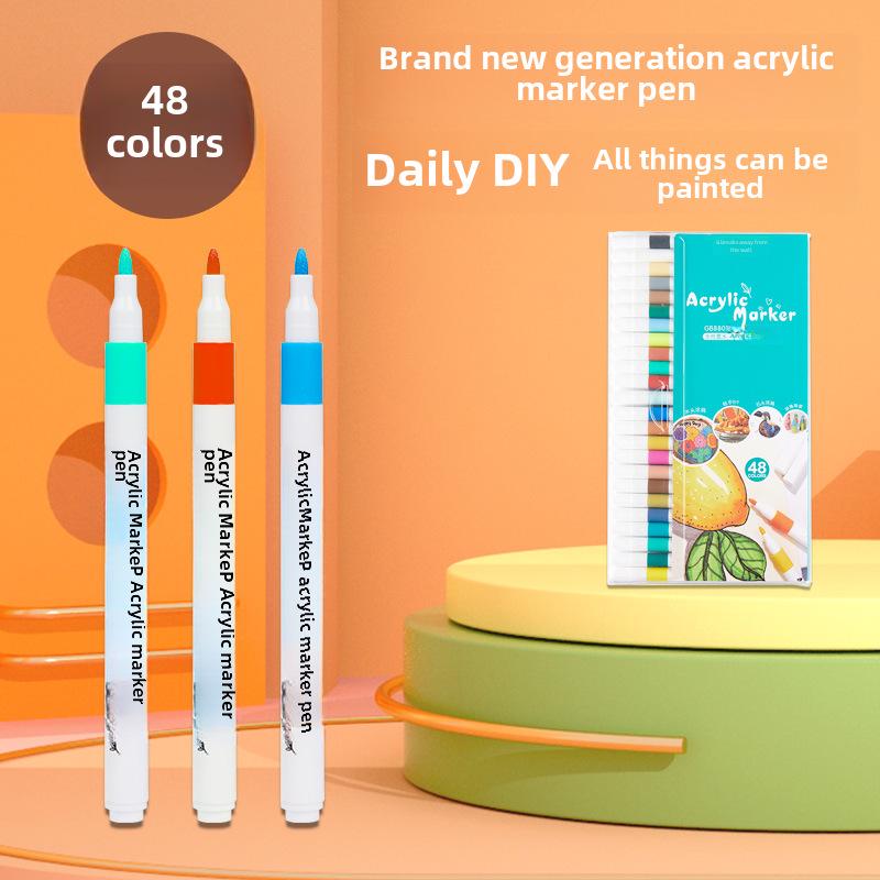 Set Markere Acrilice Impermeabile: Markere cu vopsea netede, sigure pentru hârtie, pentru DIY, graffiti, artă acuarelă, studenți și meșteșuguri pictate manual