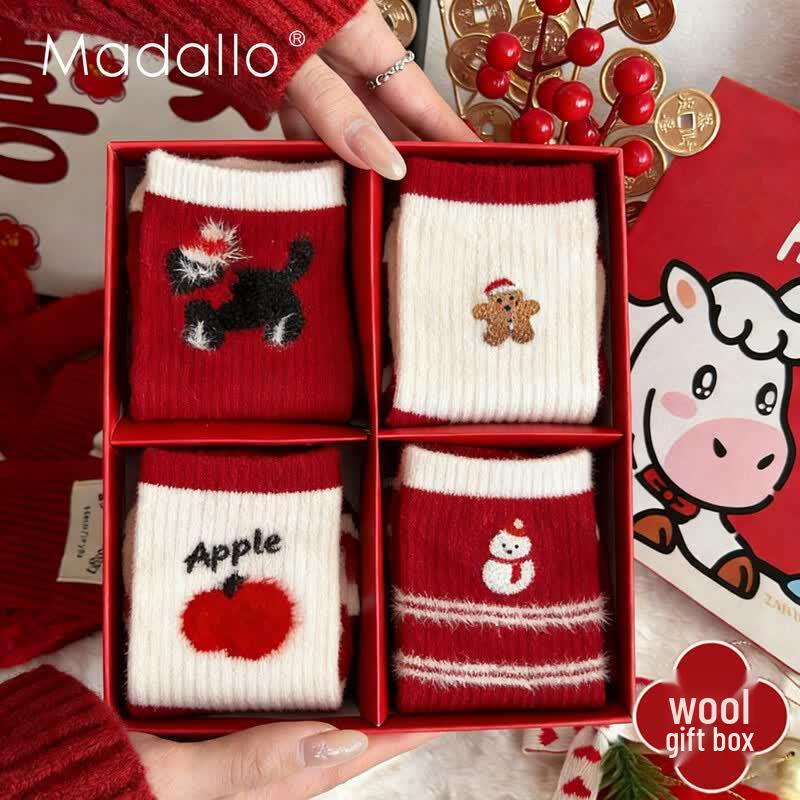 Women s 30% Wool Blend Warm Mid-Calf Socks Gift Set One Size