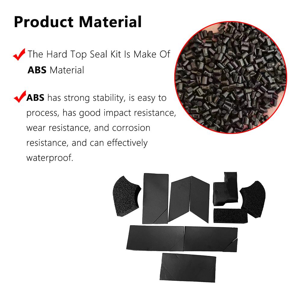 Hard Top Seal Kit for 2018-2025 Jeep Wrangler JL 12PCS  Rain Leakage Repair Interior Accessories Black
