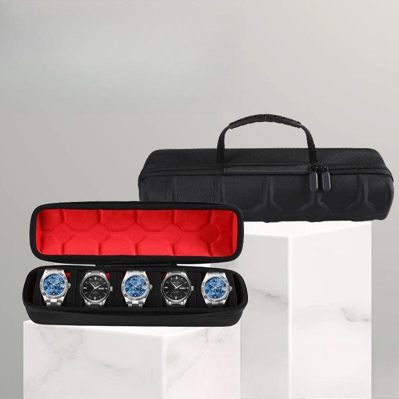 5-card Mechanical Watch Storage Bag, Anti Drop, Shockproof, Portable Business Watch Storage Box, Zipper Bag, Watch Pocket