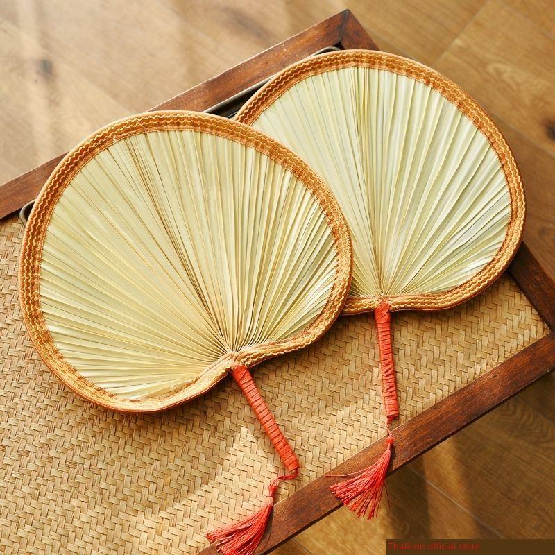 Traditional Leaf Palm Leaf Edging Cattail Leaf Fan Handheld Fan Retro Nostalgic Old Objects Natural Fan Surface Asymmetry