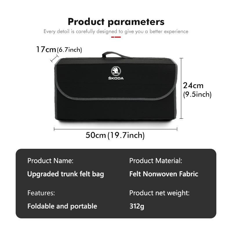 Car Trunk Organizer Storage Box Stowing Tidying Container Bag For Skoda Octavia A5 A7 RS Fabia Superb Rapid Karoq fxdj44