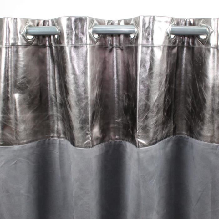 MARTIAL - Metallic effect curtain 140 x 250 cm Gray