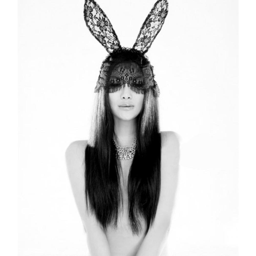 Sexy Lingerie Uniform Seduction Accessories Headband Lace Veil Ball Mask Rabbit Ears Queen Mask