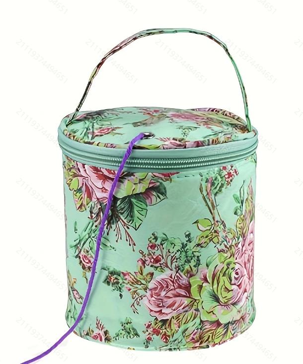 Yarn Storage Bag Round Knitting Wool Yarn Bags Organizer Crochet Sewing Needles Handbag Weave Tools Accessories Bowl Crafts Tote