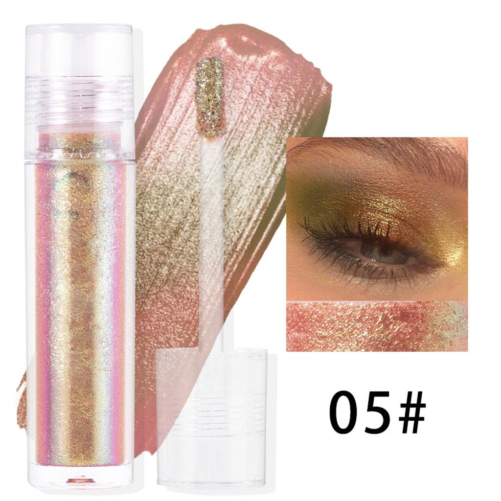 Shiny Eyeshadow Liquid, Multi-Colour Blend, Long-Lasting Colour, Unblended Pearlescent Bright White Silky Texture,4ML