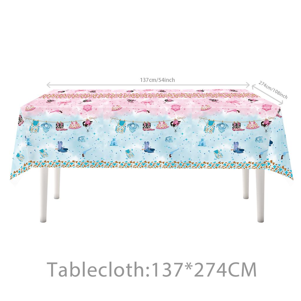 Popular Gender Reveal Theme Party Supplies Denim Style Gender Decoration Arrangement Props Tableware Banner