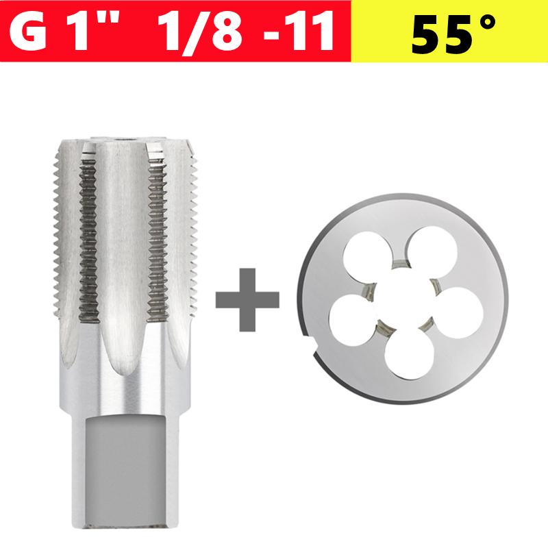 2pcs pipe thread tap die set G NPT 55 °/60 ° 1/8 1/4 3/8 1/2 3/4 1 inch 2 inches, used for pipe thread tapping tools