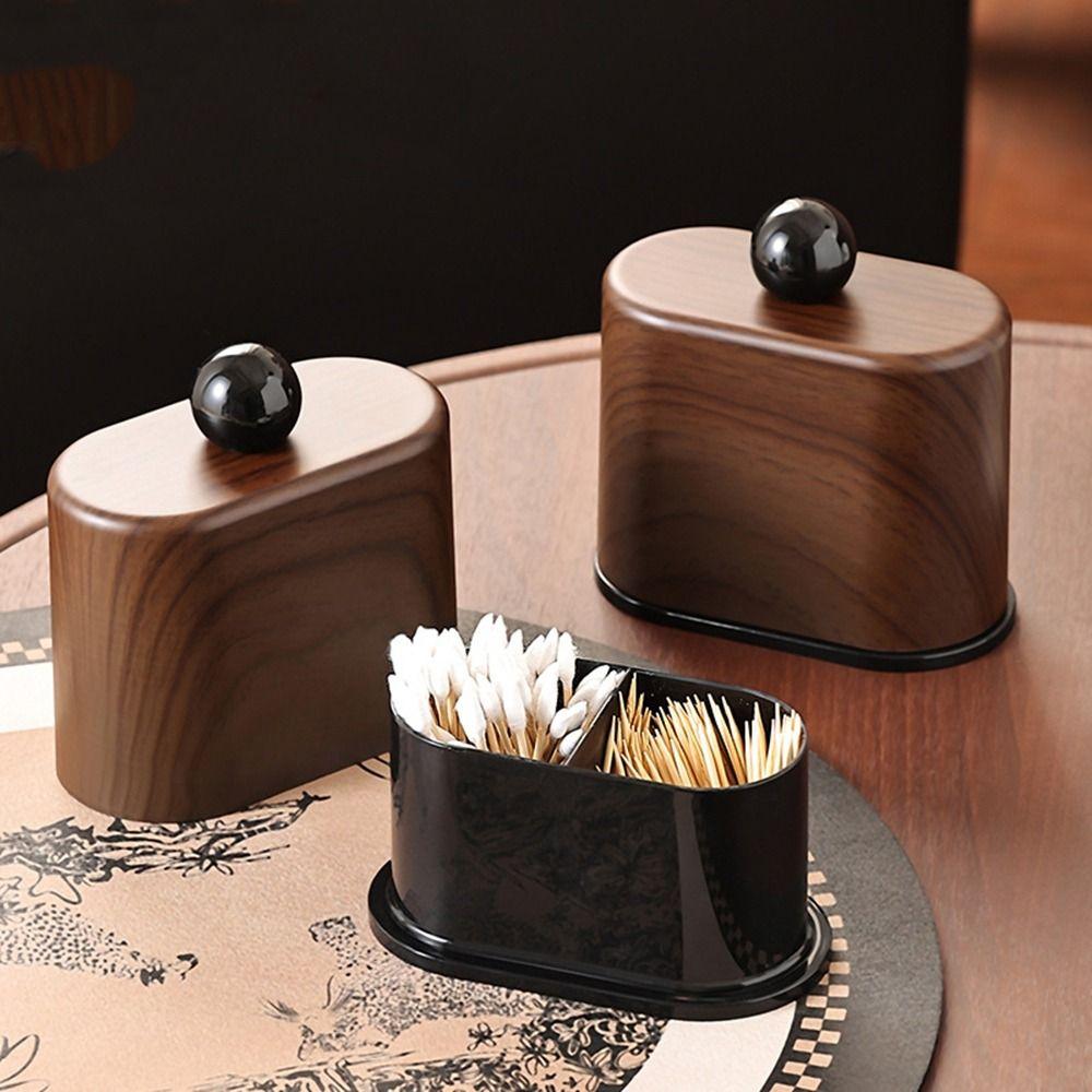 Plastic Toothpick Box Moisture-proof Toothpick Dispenser Cotton Swab Storage Box  Dining Table