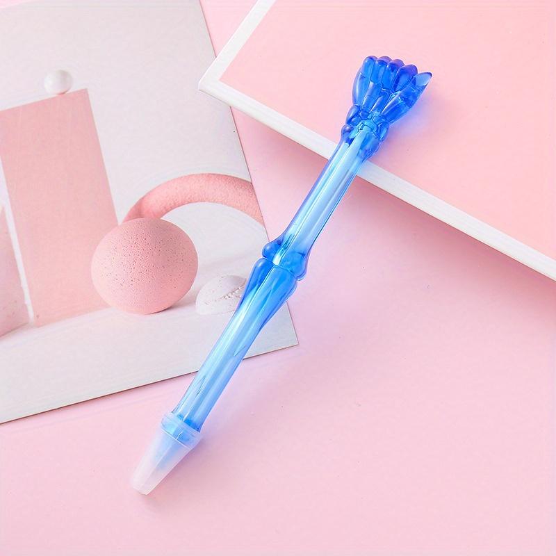 Back To School Season 10pcs 0.5mm Transparent Finger Ballpoint Pen Creative Stationery Gesture Pen Prize Gift Office Oily Signature Pen
