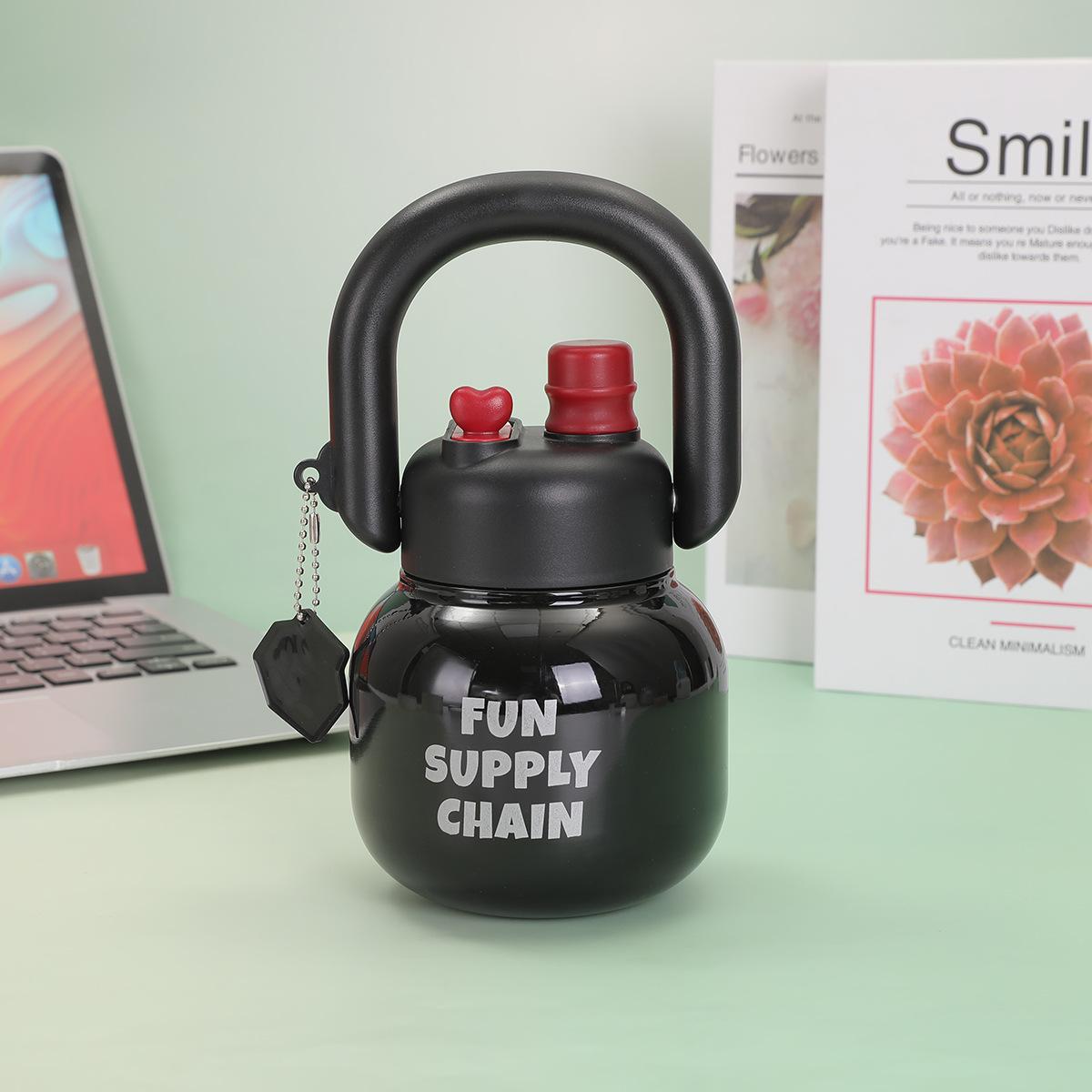 

Новый двойной стакан для питья, переносной, для девочек, летний, с высоким внешним видом, большой емкости, соломенная большая чашка для живота, переносной термос 650ml