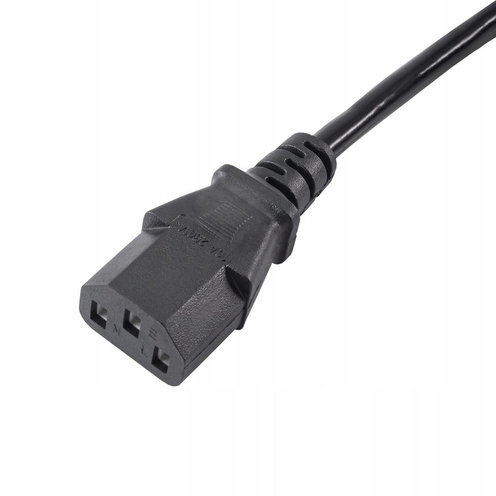 Kabel zasilający Akyga AK-PC-05A CEE 7/7 - IEC C13 250V/50Hz 10A 5m czarny