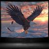2D Majestic Bald Eagle Tapestry, Sunrise Sky & Mountains Wall Art for Home Decor