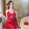 Pure desire suspender nightdress women's summer ice silk sexy temptation hollow back lace sex pajamas loungewear