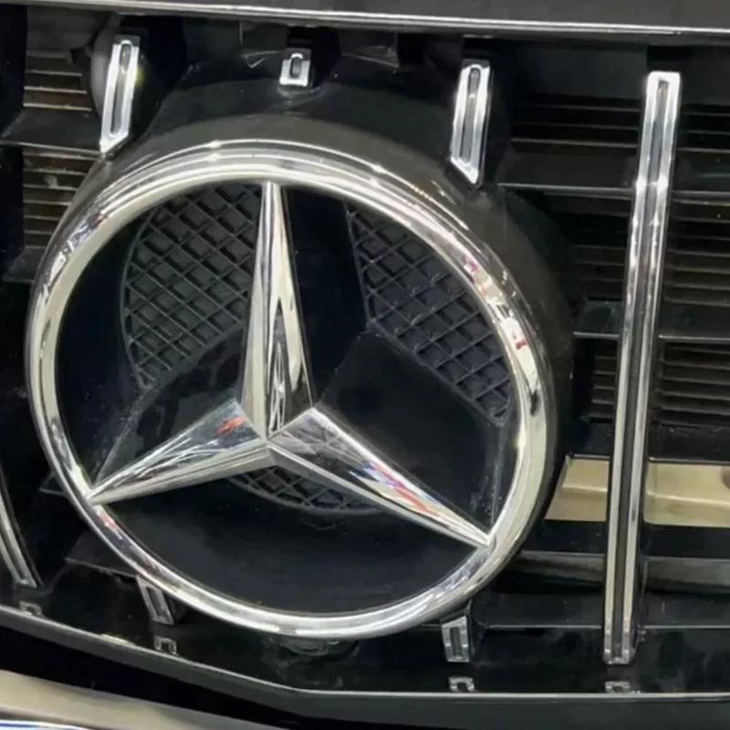 For AMG Benz Car Front Grilled Star Emblem Logo Black Border and Silver Border Decoration for Mercedes Benz W205 C E ML GL GLA C