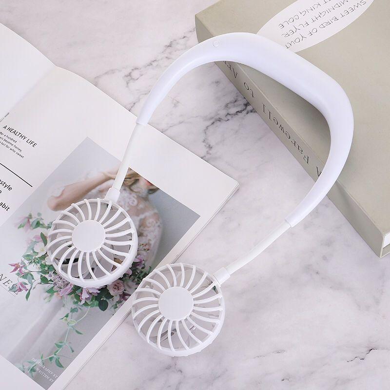 Fan USB Silent Small Electric Fan Suspended Cooling Neck Fan Rechargeable Silent Ventilator Hanging Neck Fan for Travel Outdoor Accessories