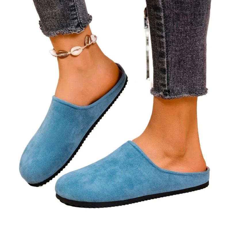 Mode Damen Schuhe 2025 Marke Geschlossene Zehen Damen Hausschuhe Mode Outdoor Casual Neu Übergröße Bestseller Bequeme Flache Hausschuhe