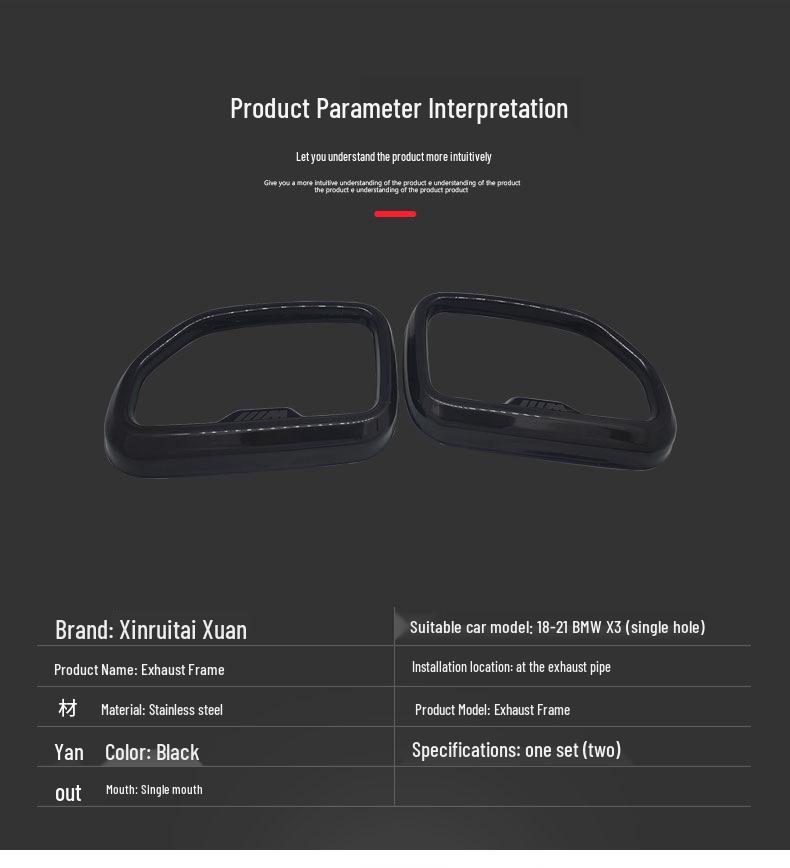 BMW X3 (18-21) Silver Exhaust Pipe Cover Accessories