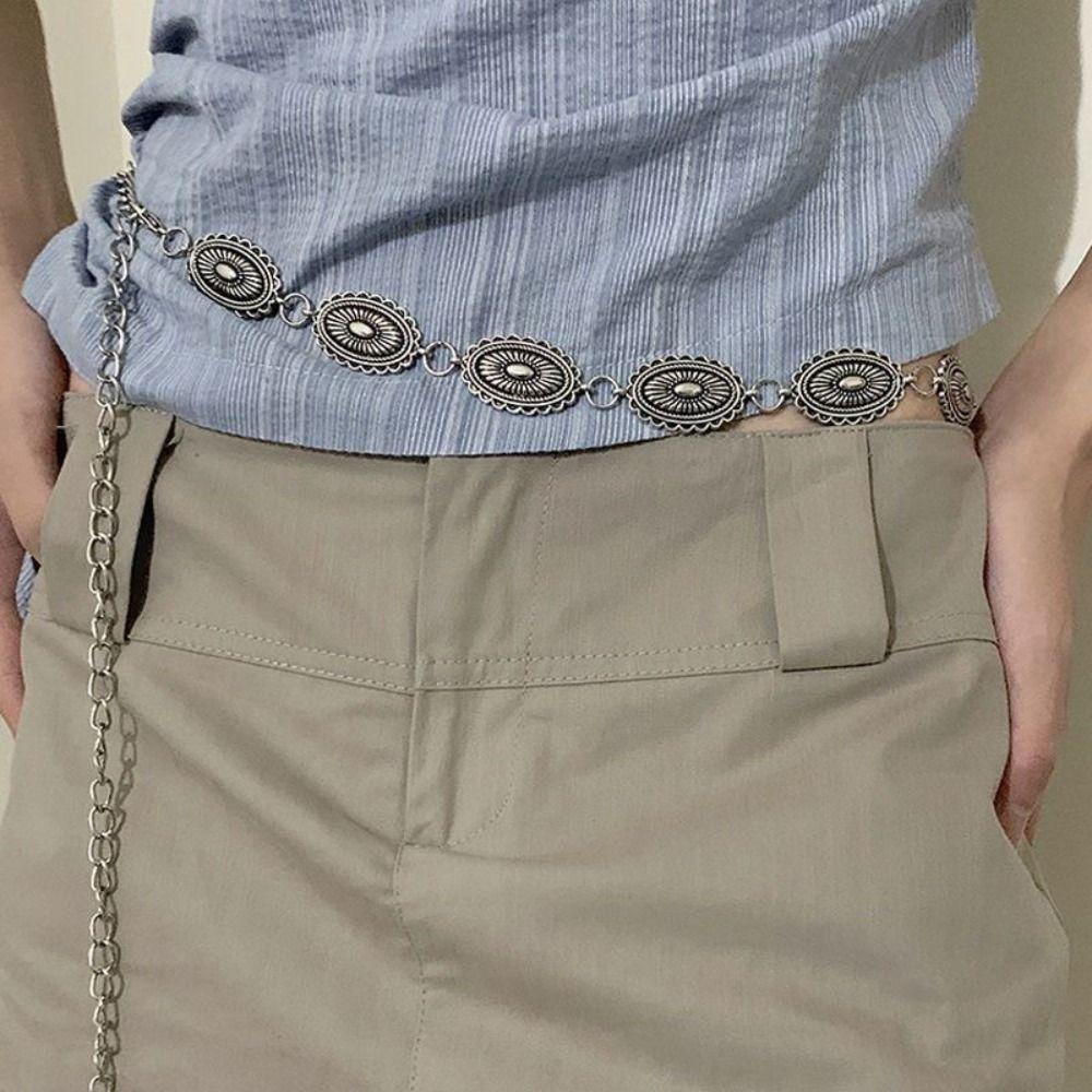 Silver Waist Chain Metal Butterfly Waistband Fashion Bohemian Versatile Belt
