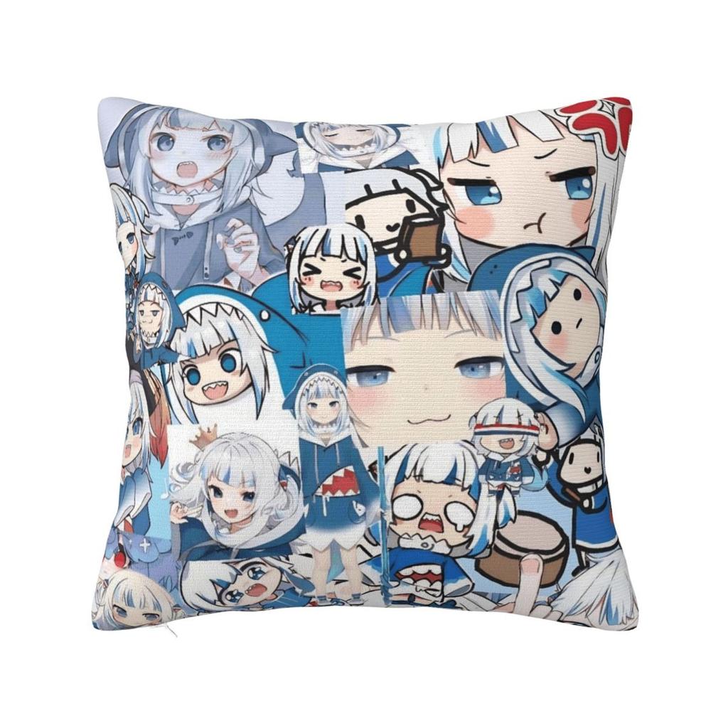 Pillow Cover Gura Gawr Cute Design Cushion Cover Kawaii Pillow Case For Sofa Home Decoration Pillowcases