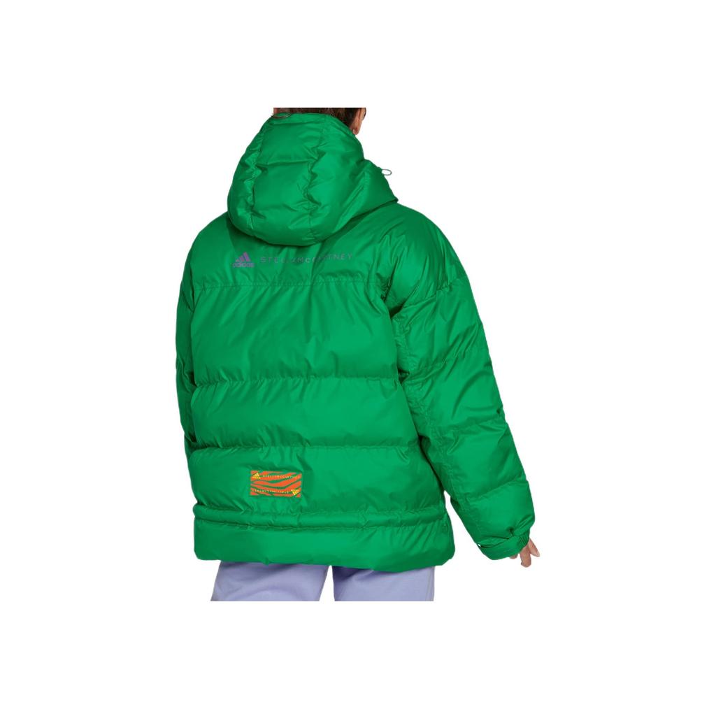 adidas Solid Color Hidden Zipper Hooded Long Sleeve Cotton Jacket Women Jacket Green HG6897