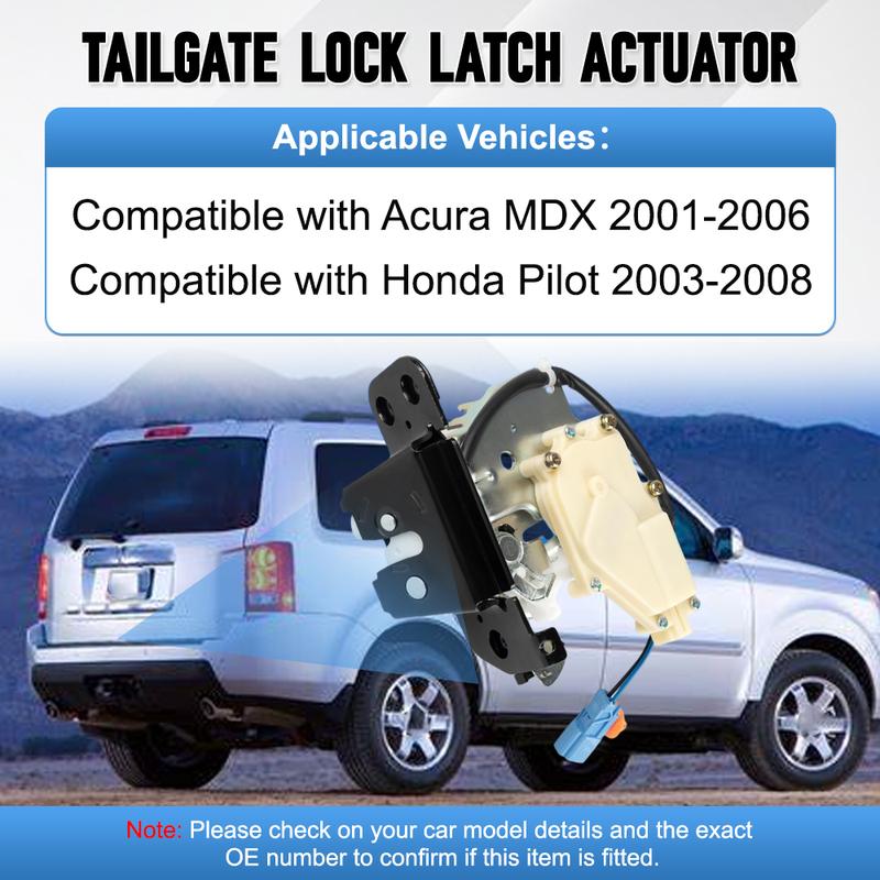Car Tailgate Boot Trunk Door Lock Latch Actuator 2P for Honda Pilot 2003-2008 Acura MDX 2001-2006 74800S3VA01