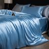 Luxury Mulberry Silk Duvet Cover Set High End Satin Solid Color Quilt Cover and Pillowcases Soft Silky King Size Comforter Cover