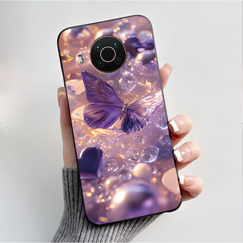 Printed Phone Case For Nokia X20/Nokia X10/Nokia X100/Nokia XR20 Capa Soft Silicone Black Shell Cover Cute Flower Cartoon Casing